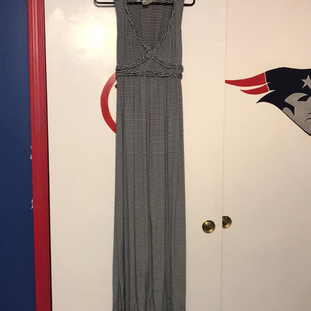 Max studio navy and white striped maxi sized med